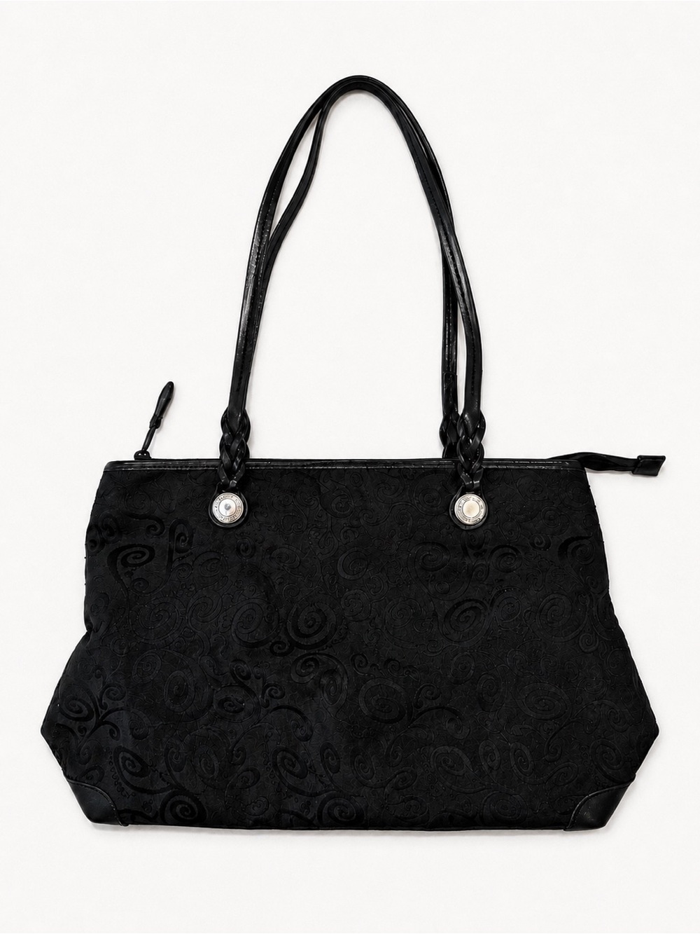 Brighton Black Paisley Jacquard Shoulder Tote Bag